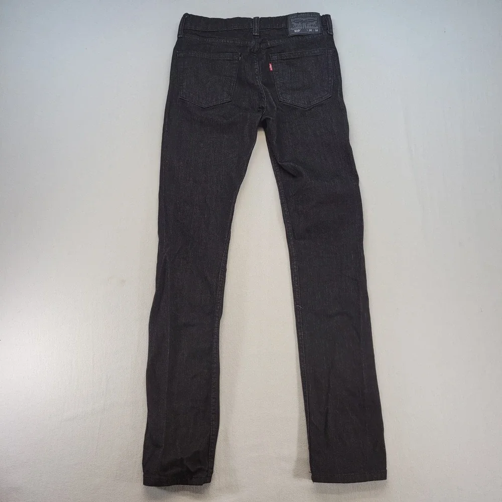 Levi's 510 Skinny Fit Jeans Mens 30x32 Black Denim Stretch Modern Casual